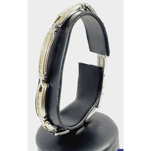 7" St Steel/CZ Link Bracelet